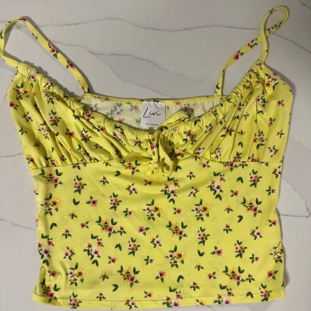 Olivia Rae Yellow Ruched Camisole Top